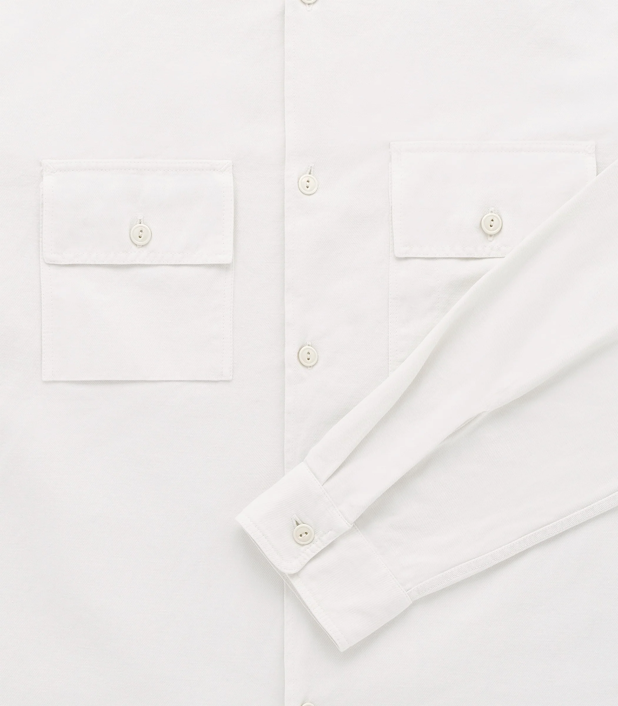 Pacific Twill Cotton & Linen Shirt - Bone - Image 3