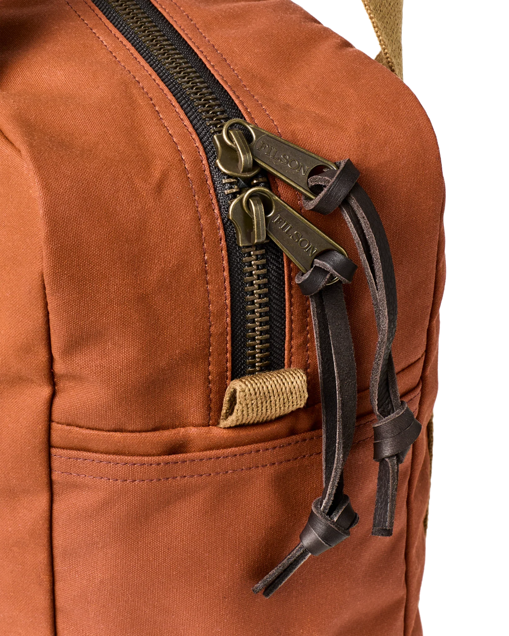 Tin Cloth Zipper Tote Bag - Rust - Image 4